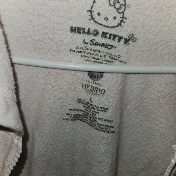 Hello Kitty Sanrio 2024 Pink Bow Zip-Up Graphic Hoodie ~ Large - Picture 3 of 5